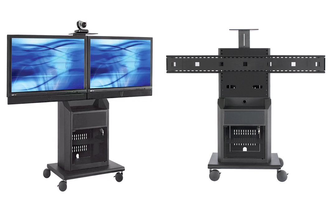 Mueble para videoconferencias con ruedas industriales 1 televisor